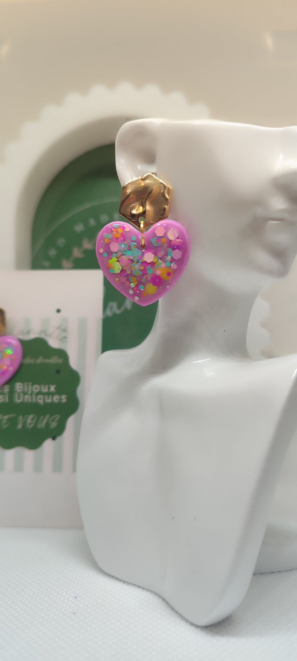 Boucles d'oreilles, fait main ,St Valentin