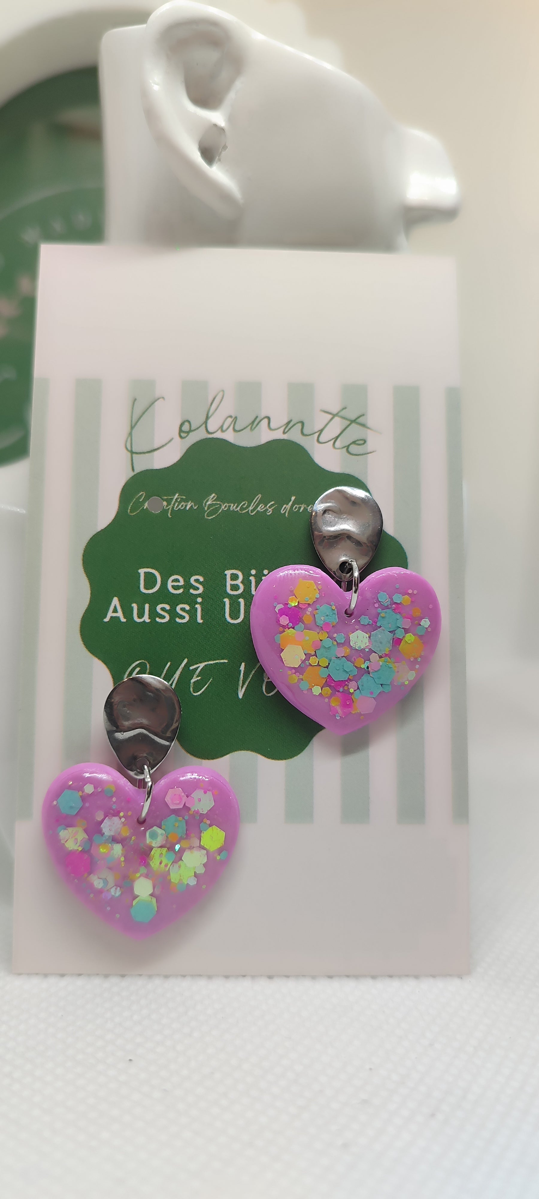 Boucles d'oreilles, fait main ,St Valentin
