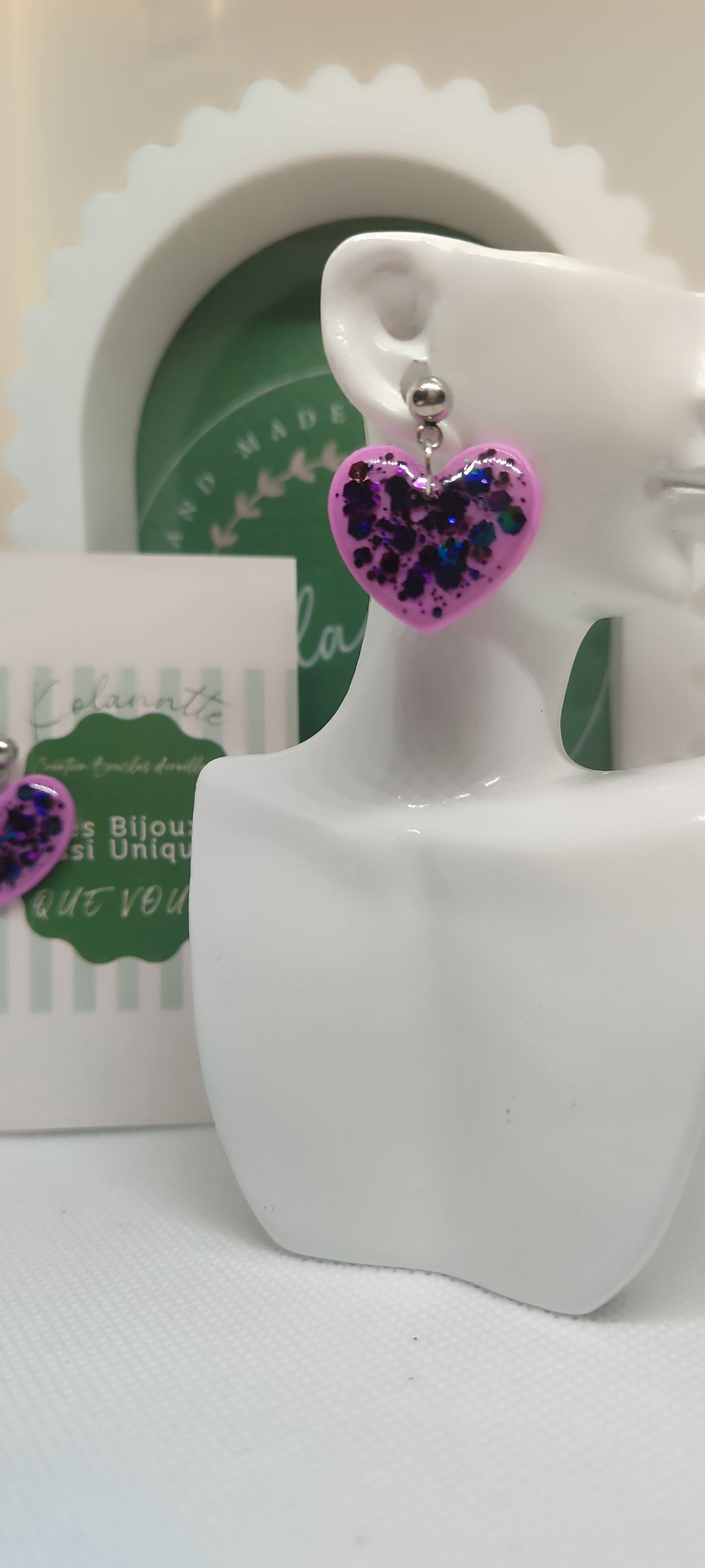 Boucles d'oreilles, fait main ,St Valentin