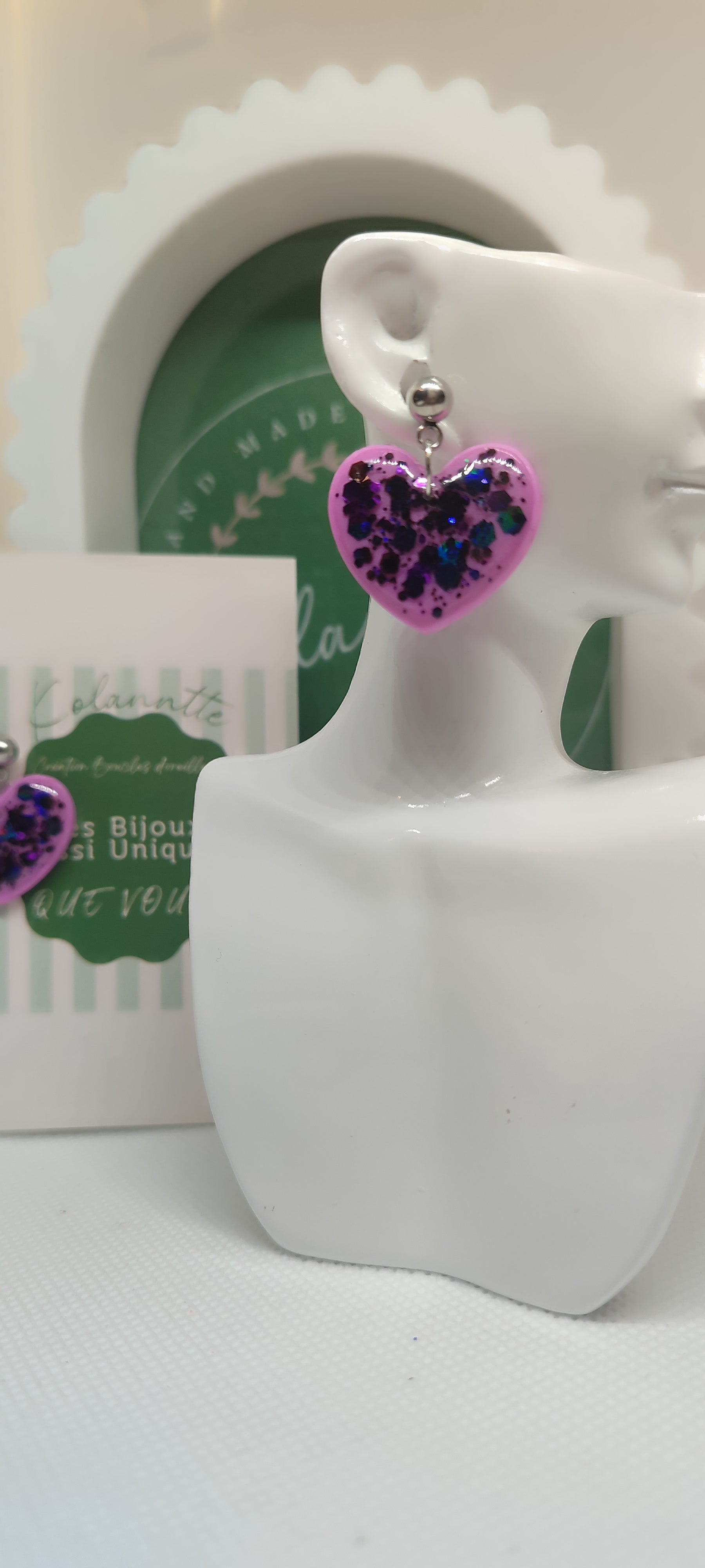Boucles d'oreilles, fait main ,St Valentin