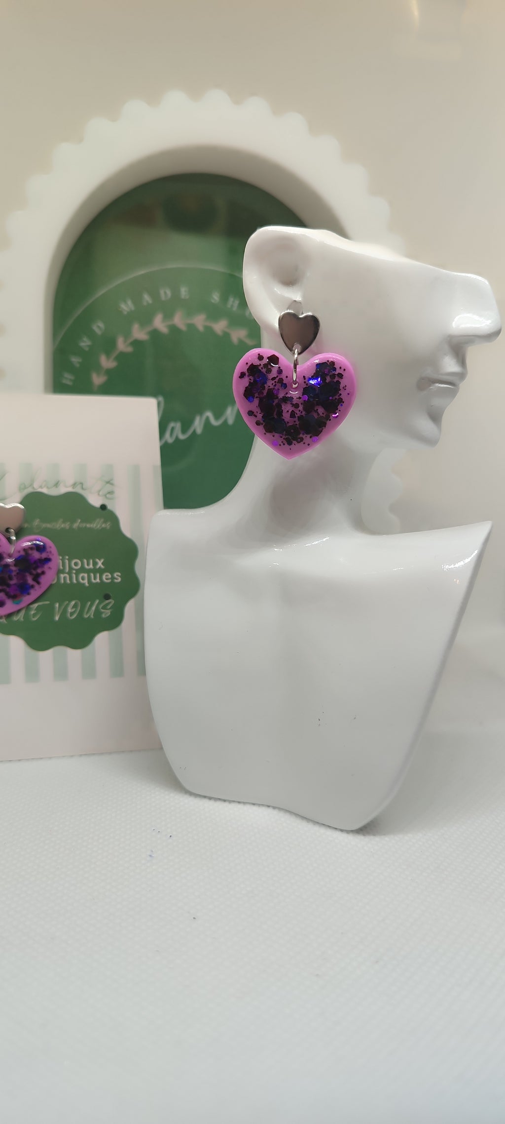 Boucles d'oreilles, fait main ,St Valentin