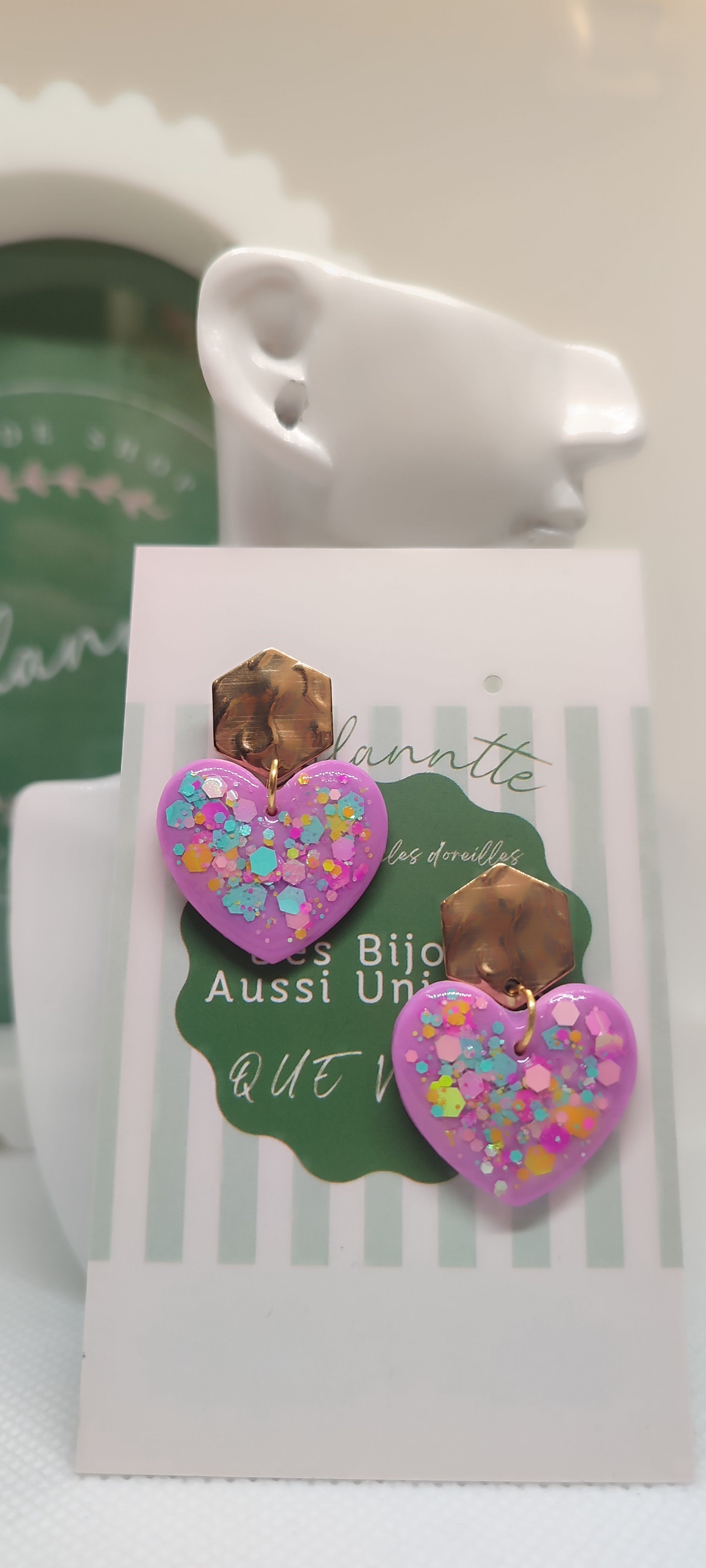 Boucles d'oreilles, fait main ,St Valentin