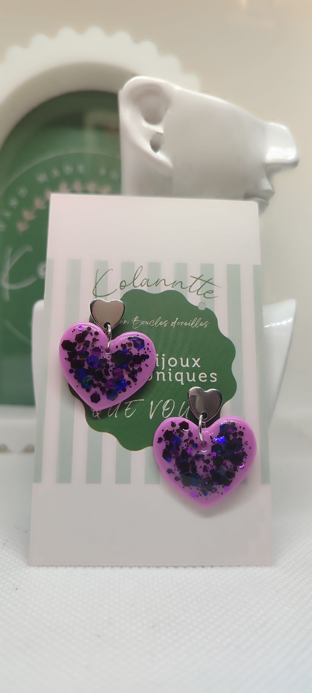 Boucles d'oreilles, fait main ,St Valentin