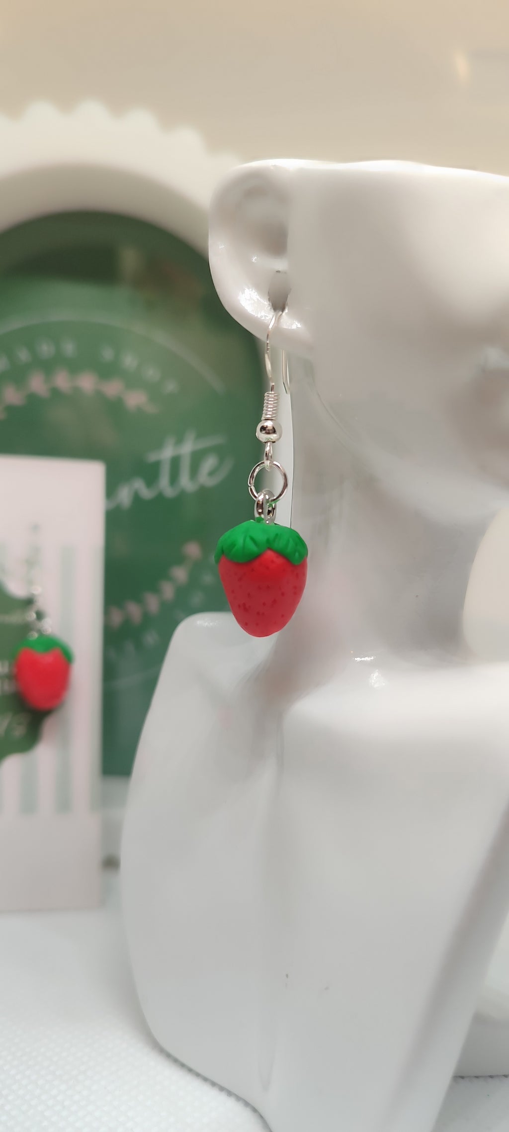 Boucles d'oreilles, fait main, 🍓