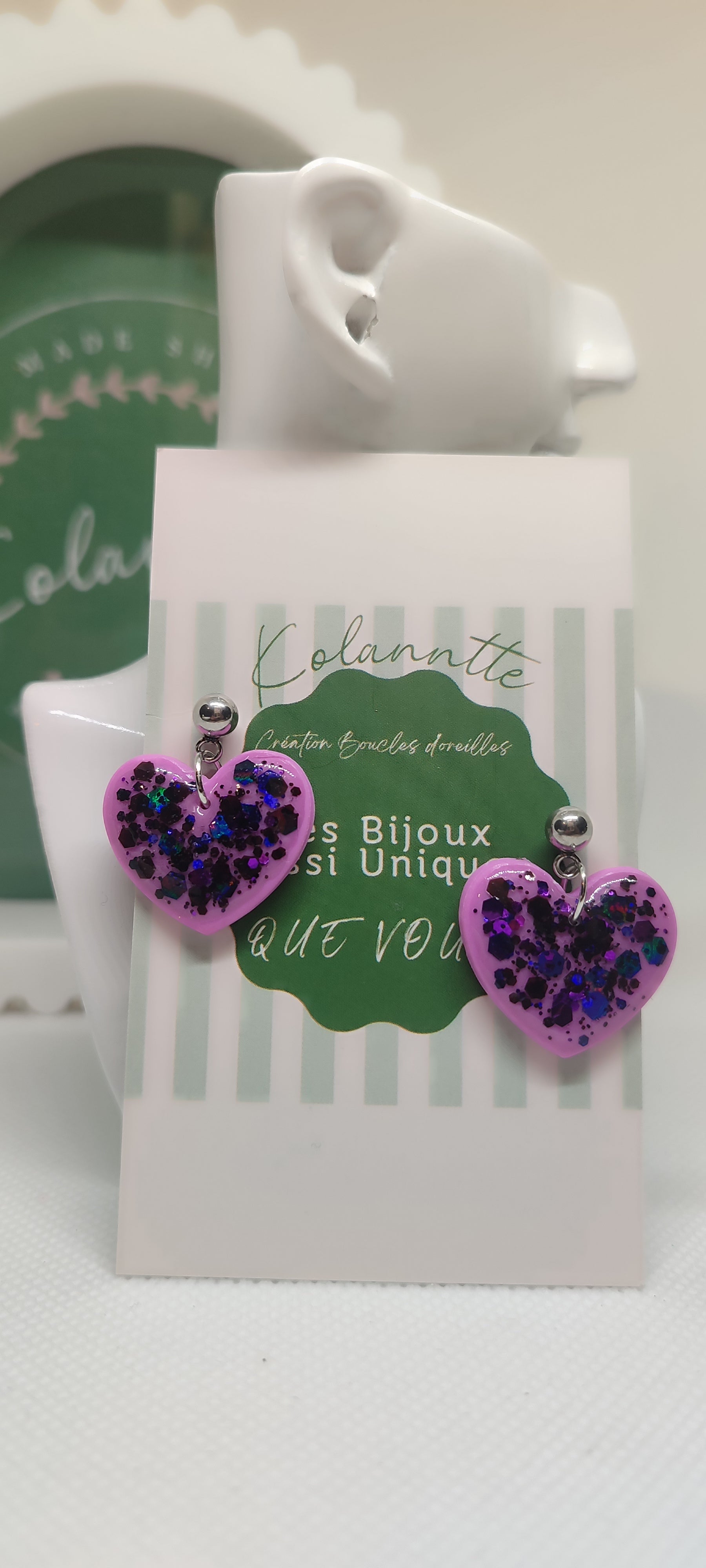 Boucles d'oreilles, fait main ,St Valentin